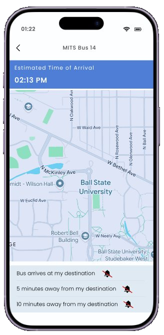 Live bus tracking map with arrival alerts at multiple distances