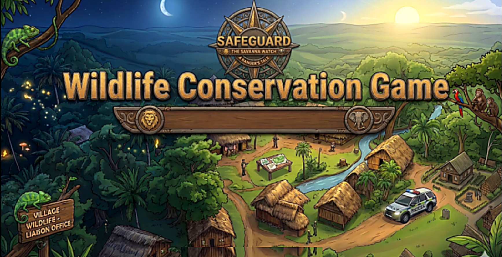 Wild Life Conservation title screen — Safeguard: The Savanna Watch poster art
